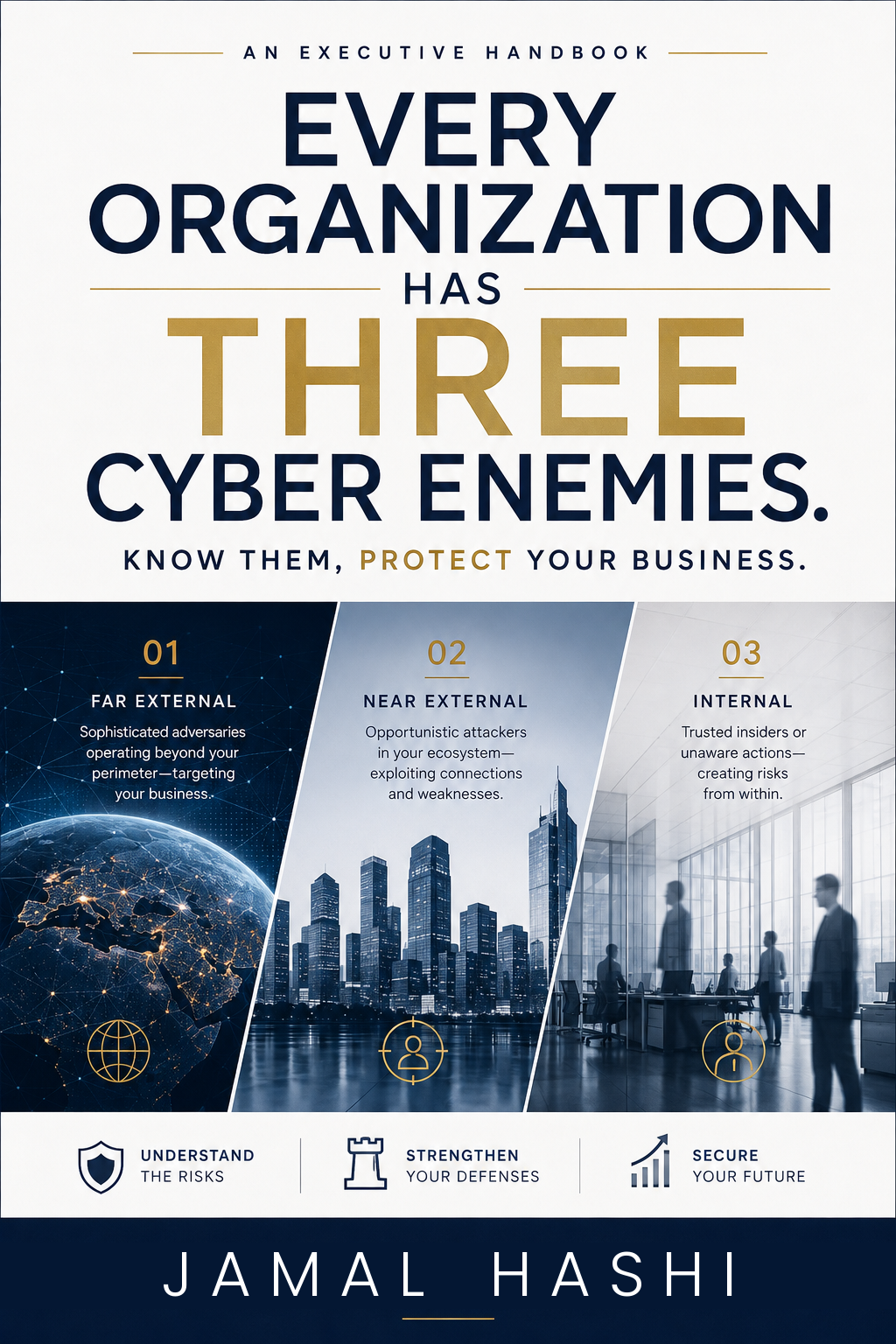 Cover of the executive handbook Every Organization Has 3 Cyber Enemies by Jamal Hashi